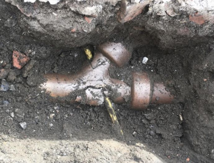 drain pipe gas line problem for customer